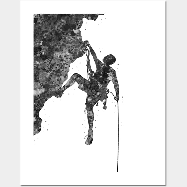 Climber man black and white Wall Art by Yahya Art